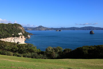 Te Whanganui-A-Hei Marine Reserve or Cathedral Cove is in the southern part of Mercury Bay on the Coromandel Peninsula in New Zealand