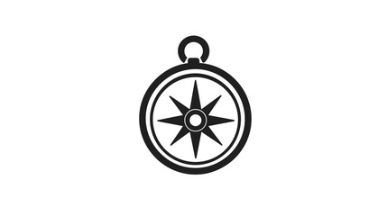 Obraz premium Stylized compass illustration representing navigation and exploration in minimalistic design