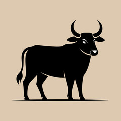 black silhouette of a bull
