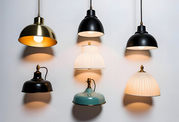 Obraz premium A collection of stylish table lamps in various shapes, sizes, and materials, offering modern and classic designs to complement any room décor with warm lighting and elegant appeal.