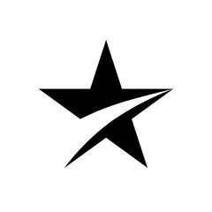 Black pointed Star. Black star vector icon