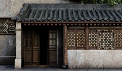 Old building, China, Chinese building, ancient architecture, 3D illustration