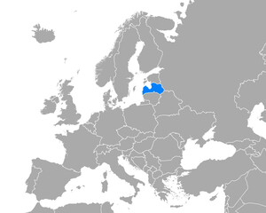Karte von Lettland in Europa © Robert Biedermann