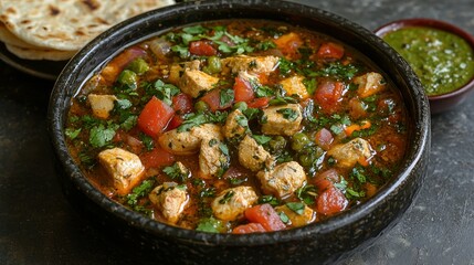 Delicious Chicken Stew with Aromatic Spices and Fresh Herbs