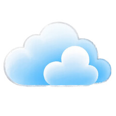 White Clouds on Transparent Background, Generative AI