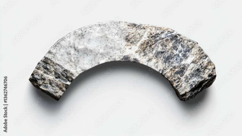 Poster Realistic stone arch shaped object on plain background for design