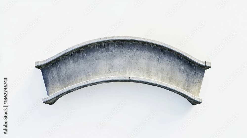 Aufkleber Minimalist concrete bridge structure on white background for design projects