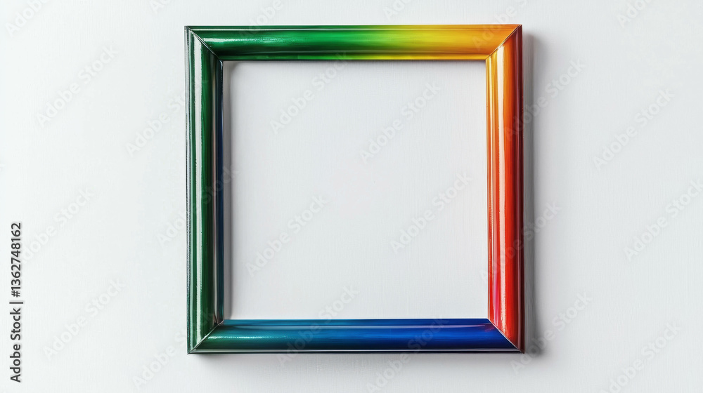 Poster Colorful gradient frame in puzzle piece shape for creative design projects