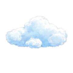 White Clouds on Transparent Background, Generative AI