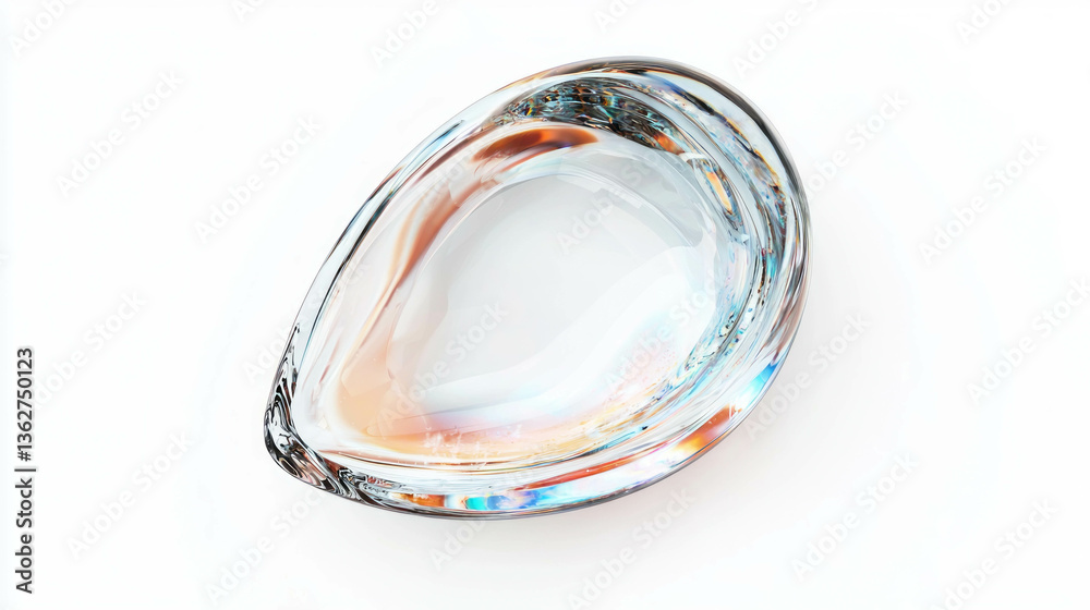 Aufkleber elegant empty teardrop shaped glass object for modern design and decor
