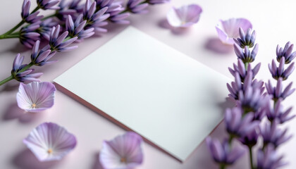 Invitation mockup with floral frame and soft romantic colors