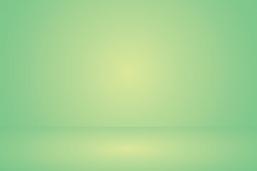 Abstract green gradient studio room background, 3d empty soft smooth blur backdrop like in a room with spot lights shining on the floor or on the stage, vector illustration design for product display