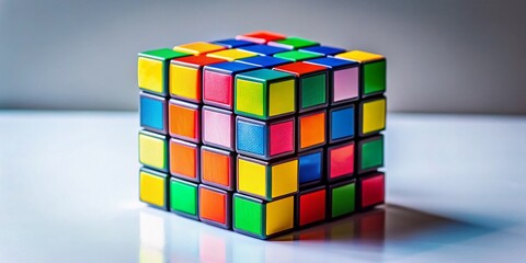 Abstract Geometric Puzzle Cubes, Disassembled Colorful Blocks, Modern Art Installation, Creative Design Element