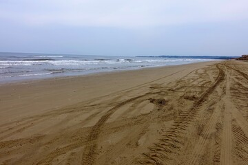 footprints on the beach