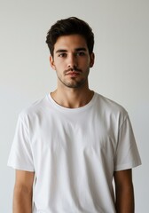 Obraz premium White Oversized T-Shirt Mockup – Front View for Streetwear Apparel Branding and Design