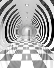 World Husband Day, Surreal Abstract Illustration Featuring Optical Art Trickery with Vibrating Patterns in Hallway