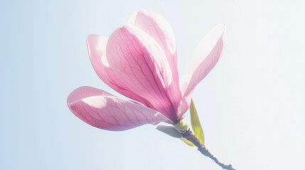 Obraz premium Elegant magnolia blossom on pastel background for botanical design