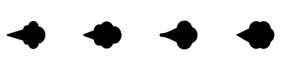 Spray steam icons. Aerosol. Spray icons. Water, perfume or gas outline pictograms, humidifier vapor, hairspray or shower drops, nasal spray, aerosol fluid sprinkle thin line icons, vector symbols set