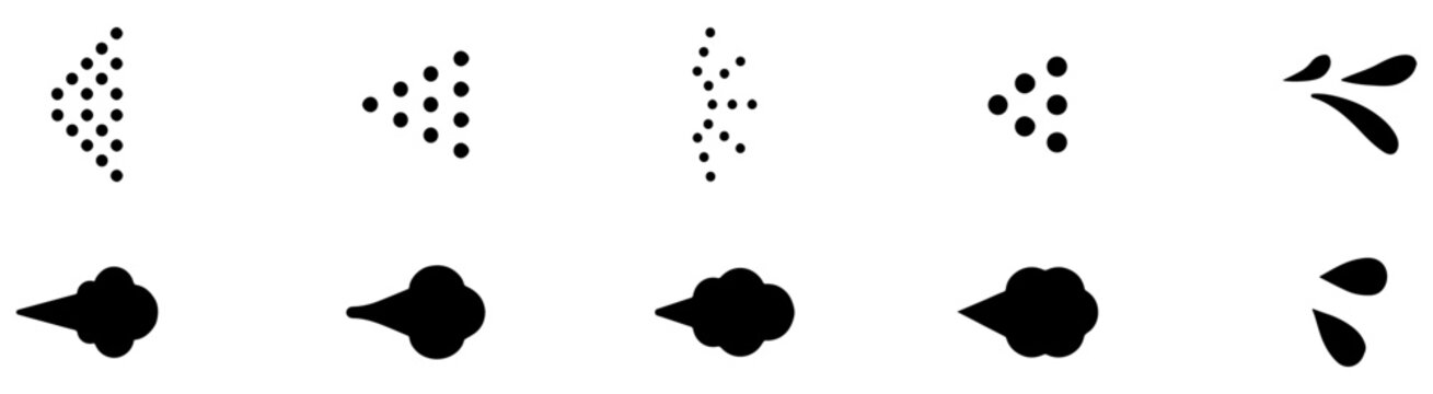 recommend clip art: Spray steam icons. Aerosol. Spray icons. Water, perfume or gas outline pictograms, humidifier vapor, hairspray or shower drops, nasal spray, aerosol fluid sprinkle thin line icons, vector symbols set