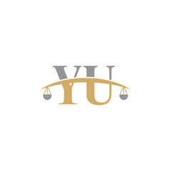 Letters Y and U With Scale Logo Vector