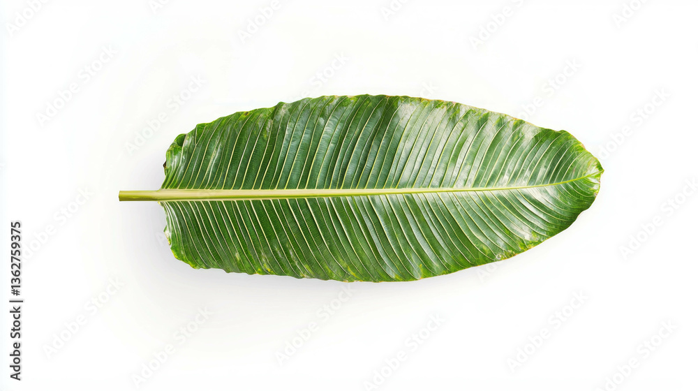Poster realistic palm leaf with frayed end on white background for nature design