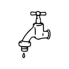 simple faucet line art
