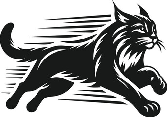 Obraz premium Vector silhouette of a bobcat animal 