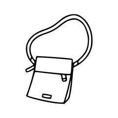 crossbody bag outline vector