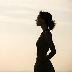 Fototapeta premium a stunning silhouette of a woman set against