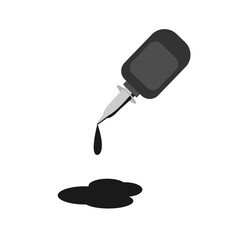vector of a bottle of dripping marker ink