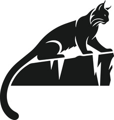Vector silhouette of a bobcat animal 