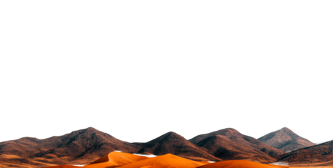 Majestic desert landscape with orange dunes and brown mountains