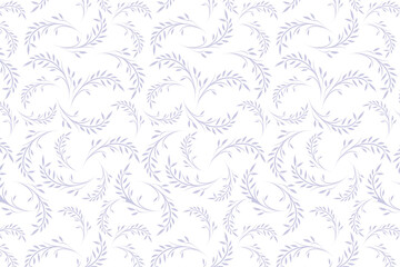 Seamless floral pattern featuring delicate gray branches and leaves on a white background. Elegant and minimalistic design, perfect for fabric, wallpaper, and various design projects.