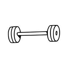 cartoon dumbbell isolated on white