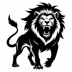Obraz premium angry lion silhouette