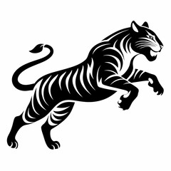 black and white tiger silhouette 