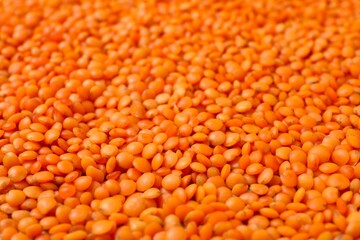 Red lentils as a background