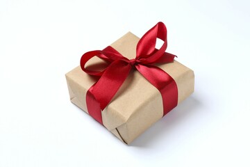 Beautiful gift box on white background