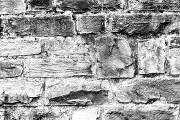Black and white brick texture worn grunge background