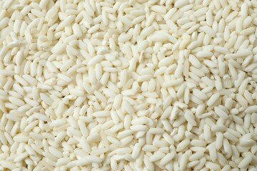 Composition with white rice on the table