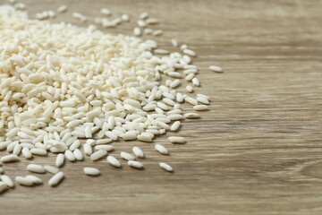 Composition with white rice on the table