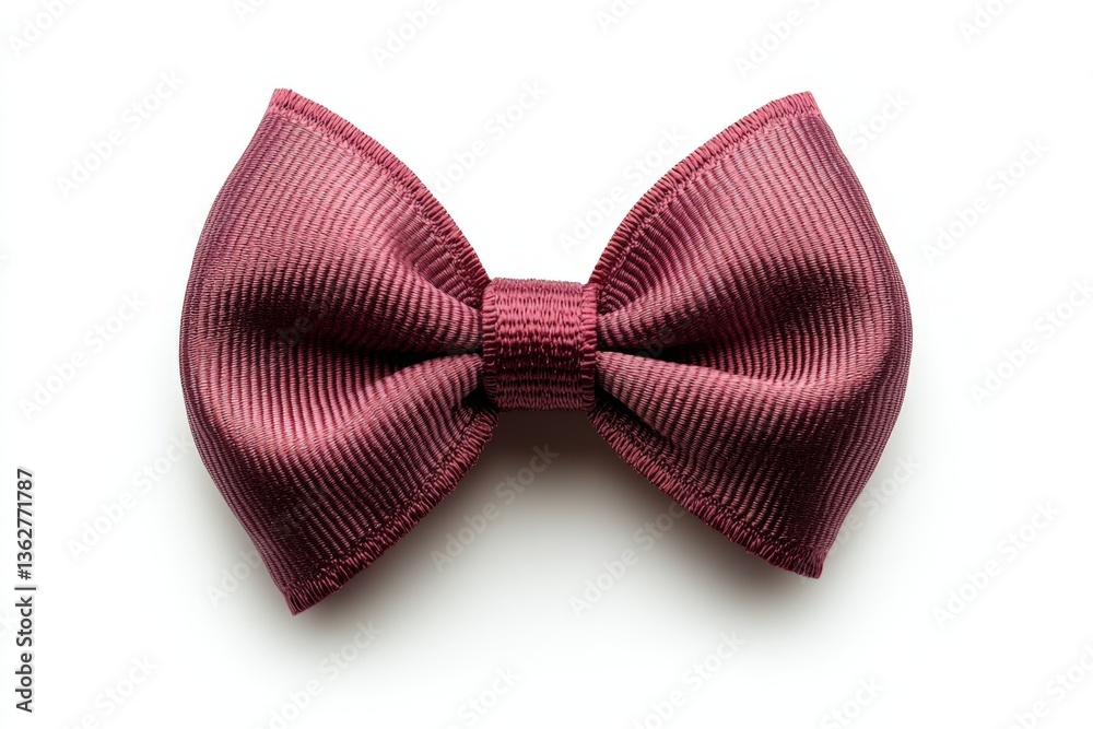 Poster elegant burgundy satin bow displayed on a simple background showcasing its rich texture and design