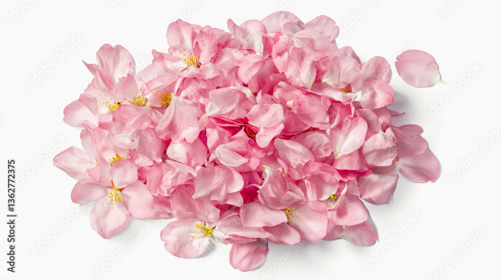 Poster realistic falling sakura petals in spring design for decoration and art projects