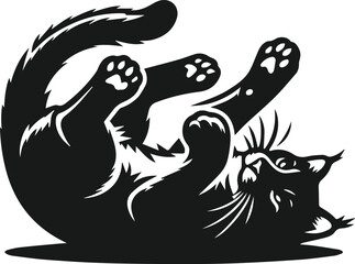 Vector silhouette of a bobcat animal 