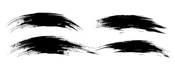 Obraz premium Black brush stroke set isolated on white background. Trendy brush stroke vector for black ink paint, grunge backdrop, dirt banner, watercolor design and dirty texture. Brush stroke vector illustration