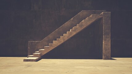 Obraz premium Concrete stairs against a dark wall