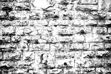 Black and white brick texture worn grunge background
