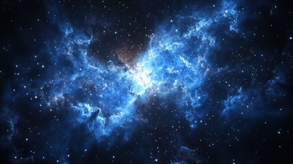 Cosmic Nebula: A Celestial Tapestry of Blue Hues