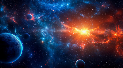 Cosmic Astronomy Concept Background A Visual Exploration of Space, Stars, and Celestial Bodies