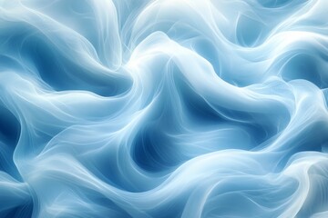 Obraz premium Abstract design of flowing light blue fabric creating soft waves and textures in a serene atmosphere